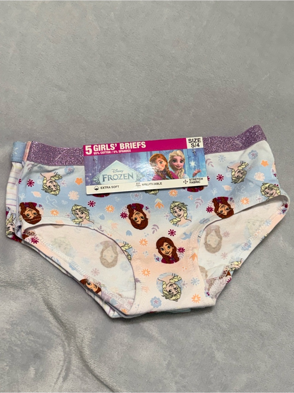 Disney Frozen Girls' Briefs - Pink/Purple Print (5-Pack)